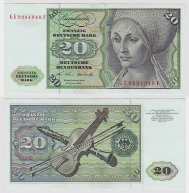 T117583 Banknote 20 DM Deutsche Mark Ro. 271b Schein 2. Jan. 1970 KN GE 9284349 F