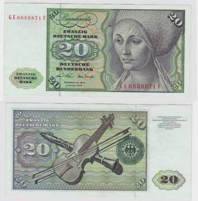 T111761 Banknote 20 DM Deutsche Mark Ro. 271b Schein 2. Jan. 1970 KN GE 6859871 F