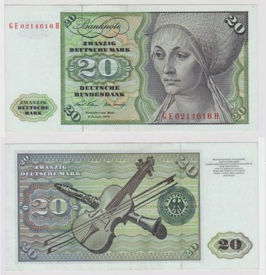 T118019 Banknote 20 DM Deutsche Mark Ro. 271b Schein 2. Jan. 1970 KN GE 0214616 H