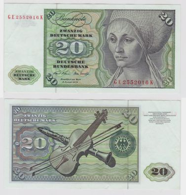 T139434 Banknote 20 DM Deutsche Mark Ro. 271b Schein 2. Jan. 1970 KN GE 2552016 K