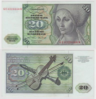 T133290 Banknote 20 DM Deutsche Mark Ro. 271b Schein 2. Jan. 1970 KN GE 0229066 W