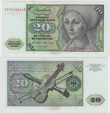 T136232 Banknote 20 DM Deutsche Mark Ro. 271b Schein 2. Jan. 1970 KN GE 3746044 H