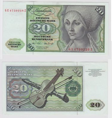 T148316 Banknote 20 DM Deutsche Mark Ro. 271b Schein 2. Jan. 1970 KN GE 4730228 Z