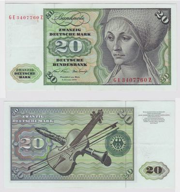 T147666 Banknote 20 DM Deutsche Mark Ro. 271b Schein 2. Jan. 1970 KN GE 3407760 Z
