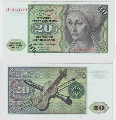 T148347 Banknote 20 DM Deutsche Mark Ro. 271b Schein 2. Jan. 1970 KN GE 1402120 H