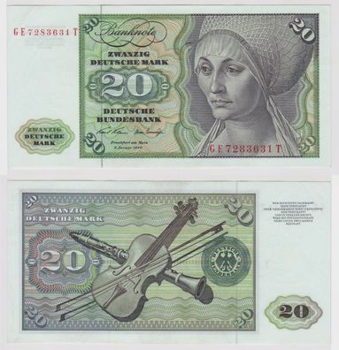 T147753 Banknote 20 DM Deutsche Mark Ro. 271b Schein 2. Jan. 1970 KN GE 7283631 T