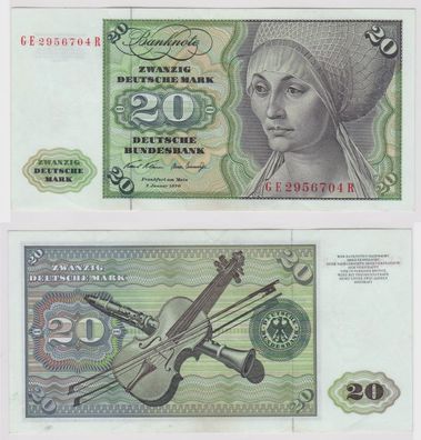T147884 Banknote 20 DM Deutsche Mark Ro. 271b Schein 2. Jan. 1970 KN GE 2956704 R