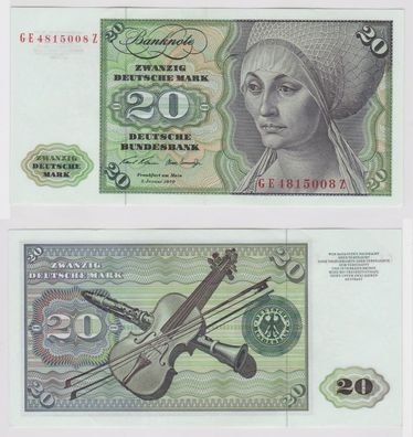 T148083 Banknote 20 DM Deutsche Mark Ro. 271b Schein 2. Jan. 1970 KN GE 4815008 Z