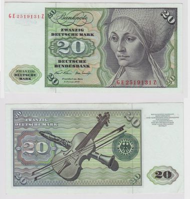 T148281 Banknote 20 DM Deutsche Mark Ro. 271b Schein 2. Jan. 1970 KN GE 2519131 Z
