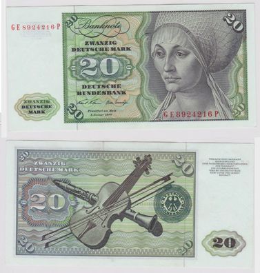 T148194 Banknote 20 DM Deutsche Mark Ro. 271b Schein 2. Jan. 1970 KN GE 8924216 P