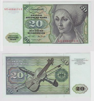 T148033 Banknote 20 DM Deutsche Mark Ro. 271b Schein 2. Jan. 1970 KN GE 4094171 A