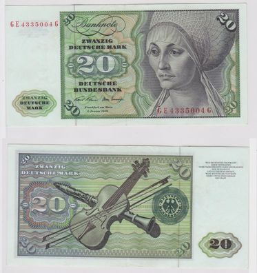 T147940 Banknote 20 DM Deutsche Mark Ro. 271b Schein 2. Jan. 1970 KN GE 4335004 G