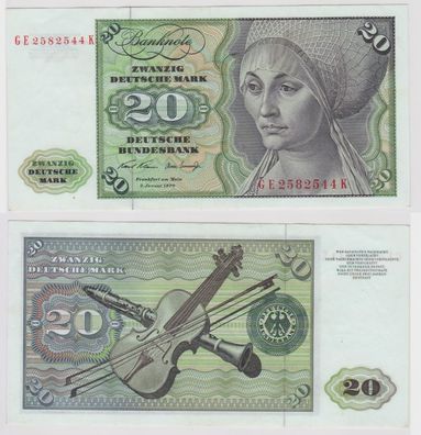 T147709 Banknote 20 DM Deutsche Mark Ro. 271b Schein 2. Jan. 1970 KN GE 2582544 K