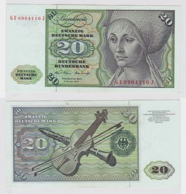 T147872 Banknote 20 DM Deutsche Mark Ro. 271b Schein 2. Jan. 1970 KN GE 0964116 J