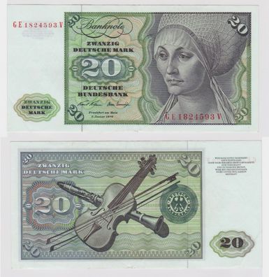 T148173 Banknote 20 DM Deutsche Mark Ro. 271b Schein 2. Jan. 1970 KN GE 1824593 V