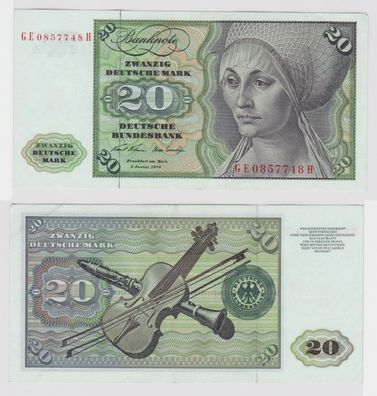 T147827 Banknote 20 DM Deutsche Mark Ro. 271b Schein 2. Jan. 1970 KN GE 0857748 H
