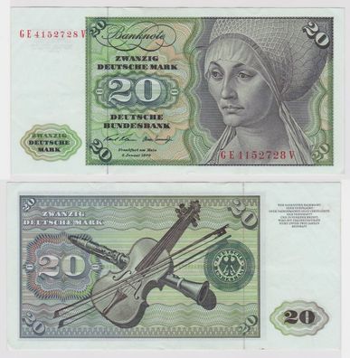 T147700 Banknote 20 DM Deutsche Mark Ro. 271b Schein 2. Jan. 1970 KN GE 4152728 V