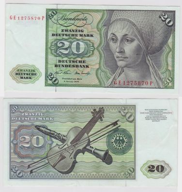 T148134 Banknote 20 DM Deutsche Mark Ro. 271b Schein 2. Jan. 1970 KN GE 1275870 P