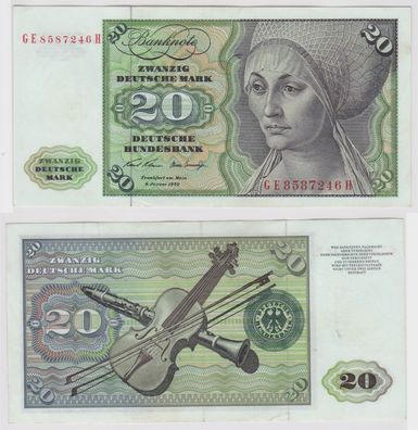 T147926 Banknote 20 DM Deutsche Mark Ro. 271b Schein 2. Jan. 1970 KN GE 8587246 H