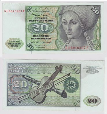 T147924 Banknote 20 DM Deutsche Mark Ro. 271b Schein 2. Jan. 1970 KN GE 6016307 P