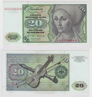 T148101 Banknote 20 DM Deutsche Mark Ro. 271b Schein 2. Jan. 1970 KN GE 8778866 N