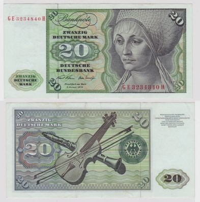 T148450 Banknote 20 DM Deutsche Mark Ro. 271b Schein 2. Jan. 1970 KN GE 3234840 H