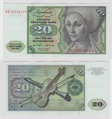 T148667 Banknote 20 DM Deutsche Mark Ro. 271b Schein 2. Jan. 1970 KN GE 1071812 V