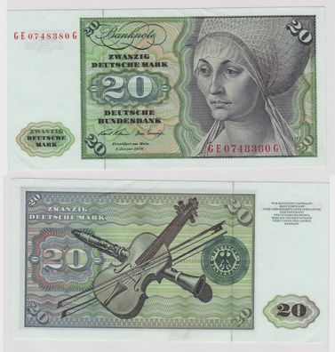 T148648 Banknote 20 DM Deutsche Mark Ro. 271b Schein 2. Jan. 1970 KN GE 0748380 G