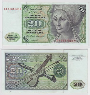 T147499 Banknote 20 DM Deutsche Mark Ro. 271b Schein 2. Jan. 1970 KN GE 5837828 G