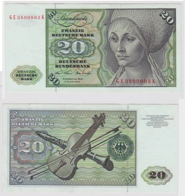 T147445 Banknote 20 DM Deutsche Mark Ro. 271b Schein 2. Jan. 1970 KN GE 3890903 K