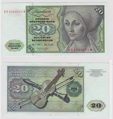 T147358 Banknote 20 DM Deutsche Mark Ro. 271b Schein 2. Jan. 1970 KN GE 4892871 M