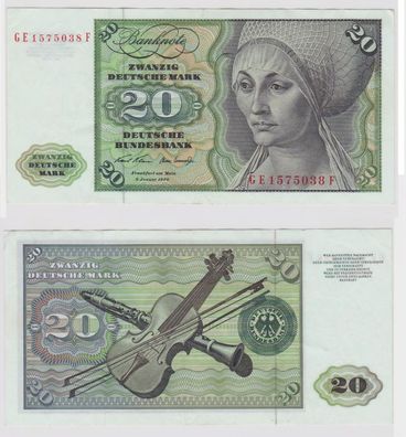 T147162 Banknote 20 DM Deutsche Mark Ro. 271b Schein 2. Jan. 1970 KN GE 1575038 F