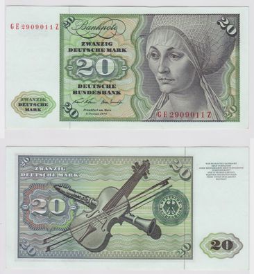 T147999 Banknote 20 DM Deutsche Mark Ro. 271b Schein 2. Jan. 1970 KN GE 2909011 Z
