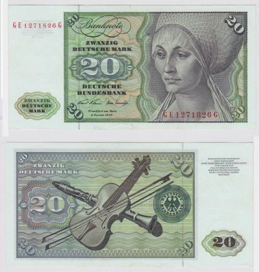 T147809 Banknote 20 DM Deutsche Mark Ro. 271b Schein 2. Jan. 1970 KN GE 1271826 G