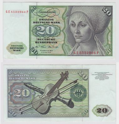 T148356 Banknote 20 DM Deutsche Mark Ro. 271b Schein 2. Jan. 1970 KN GE 8532904 P
