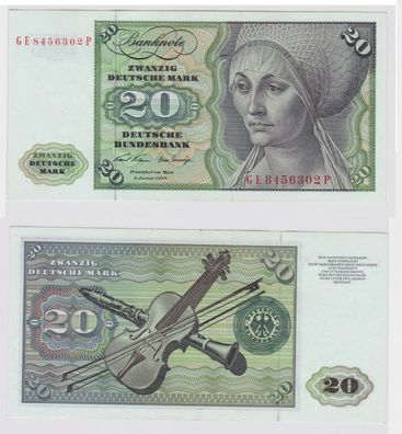 T147982 Banknote 20 DM Deutsche Mark Ro. 271b Schein 2. Jan. 1970 KN GE 8456302 P