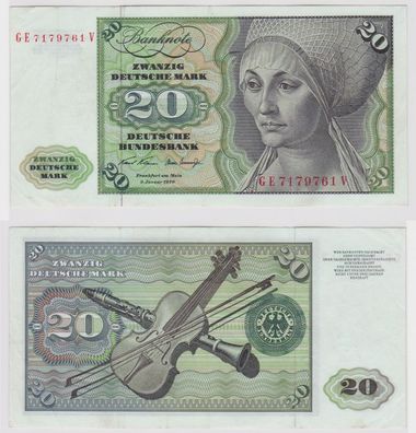 T115768 Banknote 20 DM Deutsche Mark Ro. 271b Schein 2. Jan. 1970 KN GE 7179761 V