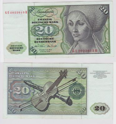 T148150 Banknote 20 DM Deutsche Mark Ro. 271b Schein 2. Jan. 1970 KN GE 2022613 R