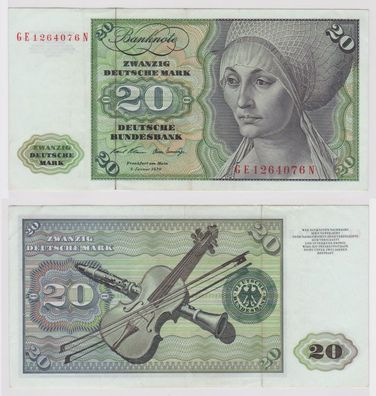 T148143 Banknote 20 DM Deutsche Mark Ro. 271b Schein 2. Jan. 1970 KN GE 1264076 N