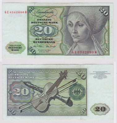 T148144 Banknote 20 DM Deutsche Mark Ro. 271b Schein 2. Jan. 1970 KN GE 8342090 W