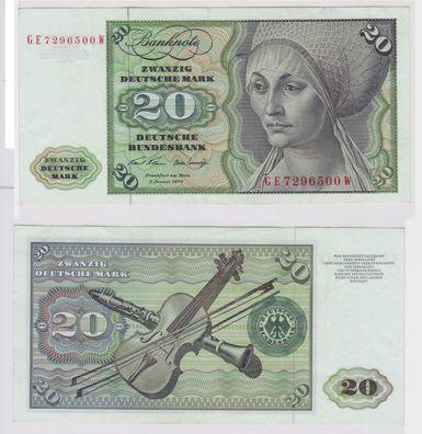 T148104 Banknote 20 DM Deutsche Mark Ro. 271b Schein 2. Jan. 1970 KN GE 7296500 W