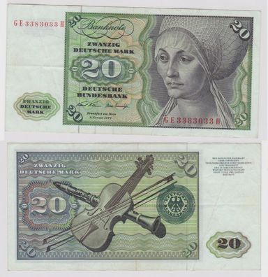 T148488 Banknote 20 DM Deutsche Mark Ro. 271b Schein 2. Jan. 1970 KN GE 3383033 H