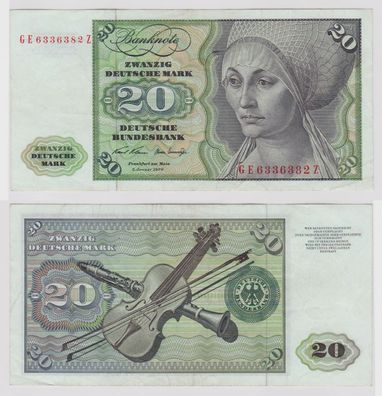 T148447 Banknote 20 DM Deutsche Mark Ro. 271b Schein 2. Jan. 1970 KN GE 6336382 Z
