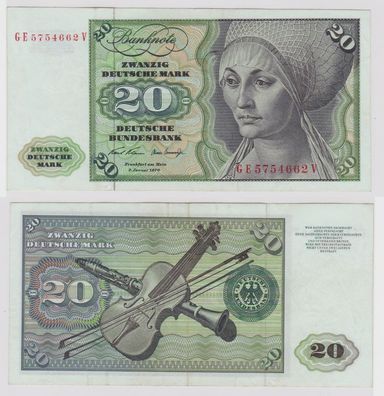 T148446 Banknote 20 DM Deutsche Mark Ro. 271b Schein 2. Jan. 1970 KN GE 5754662 V