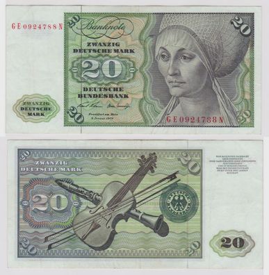T148405 Banknote 20 DM Deutsche Mark Ro. 271b Schein 2. Jan. 1970 KN GE 0924788 N