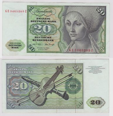 T148445 Banknote 20 DM Deutsche Mark Ro. 271b Schein 2. Jan. 1970 KN GE 3465203 Z