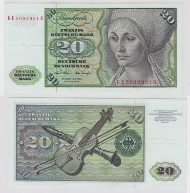T148646 Banknote 20 DM Deutsche Mark Ro. 271b Schein 2. Jan. 1970 KN GE 5092931 G