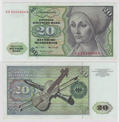 T148620 Banknote 20 DM Deutsche Mark Ro. 271b Schein 2. Jan. 1970 KN GE 2045096 G