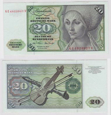 T147862 Banknote 20 DM Deutsche Mark Ro. 271b Schein 2. Jan. 1970 KN GE 4823927 V