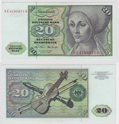 T147503 Banknote 20 DM Deutsche Mark Ro. 271b Schein 2. Jan. 1970 KN GE 4198071 G